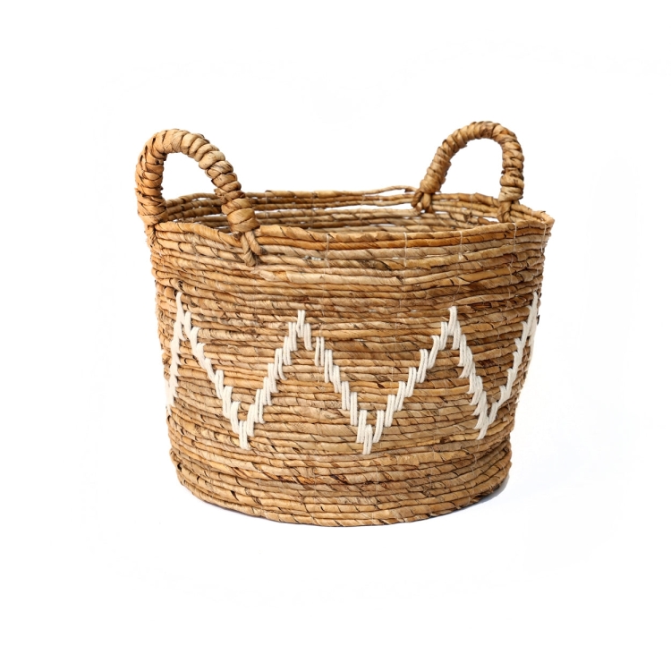 The Banana Stitched Baskets - Natural White - L