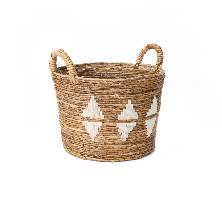 The Banana Stitched Baskets - Natural White - M