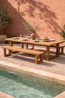 Bench With Square Foot - Natural - 280