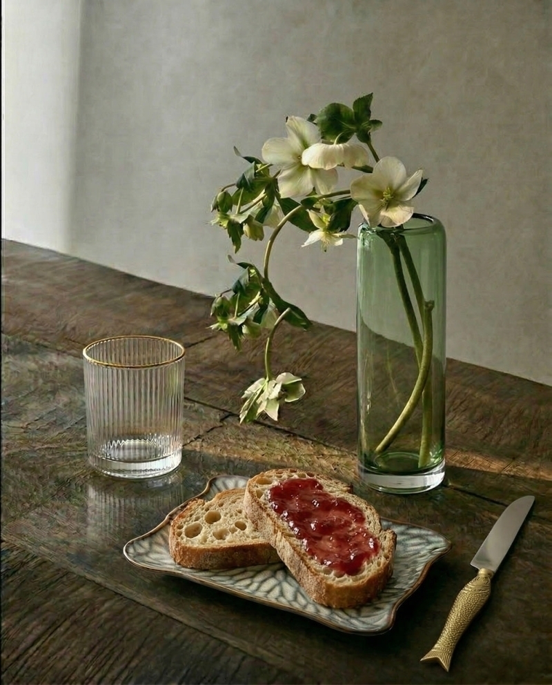 The Lotus Ice Square Plate - Grey Brown - L