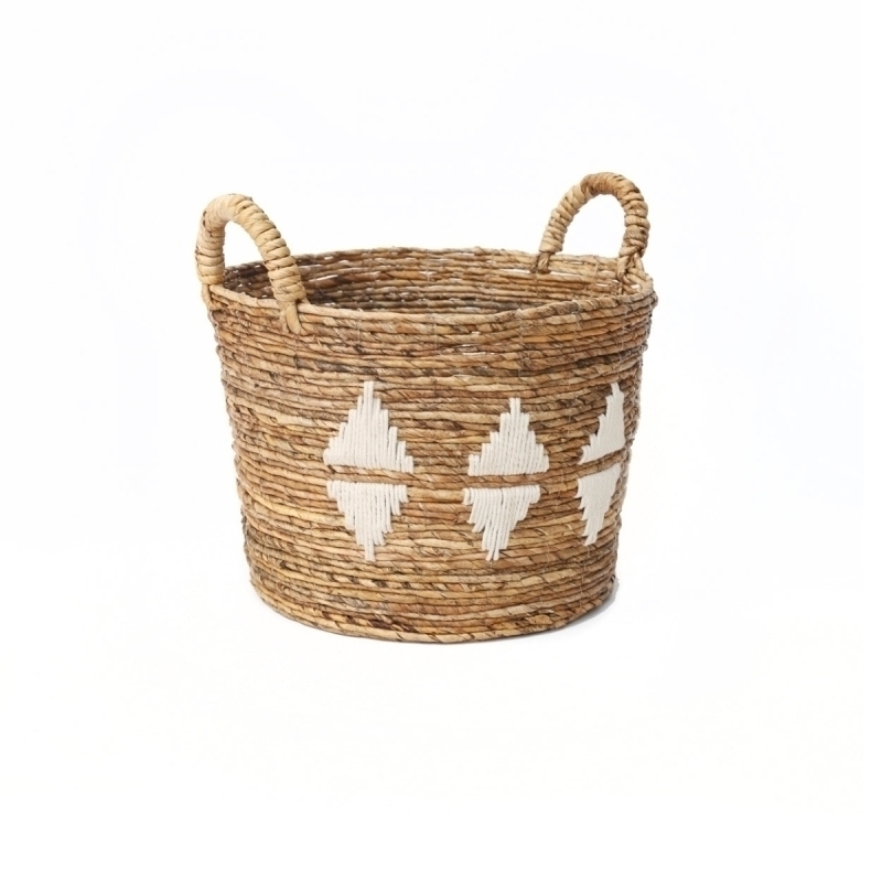 The Banana Stitched Baskets - Natural White - M