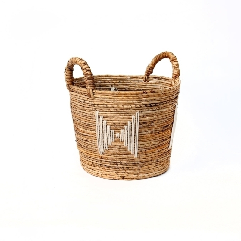 The Banana Stitched Baskets - Natural White - S