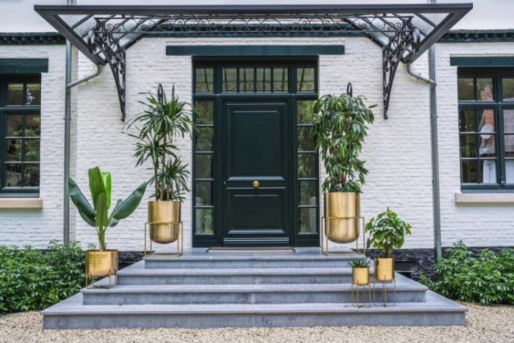 The Brass Planter on Stand - Brass - M