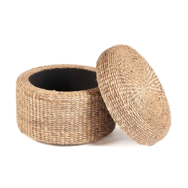 The Circle Storage Ottoman - Natural