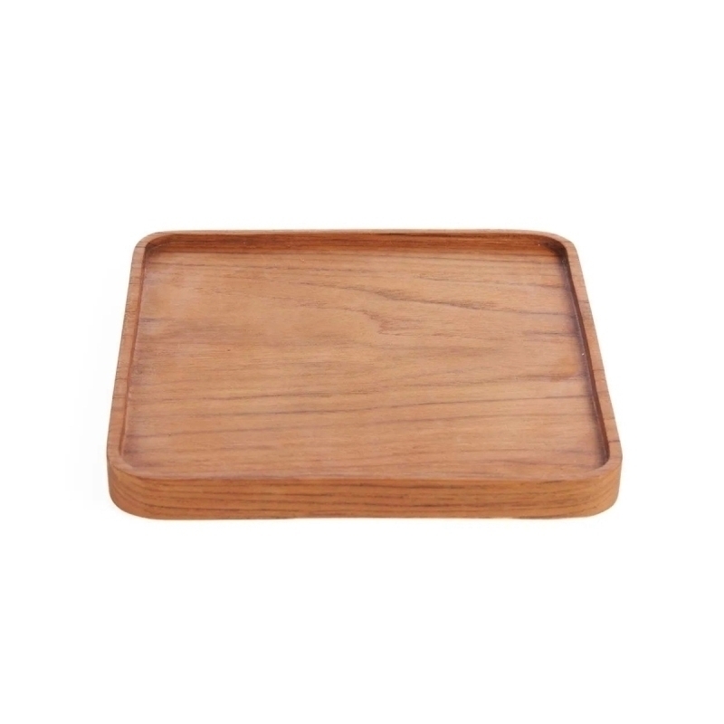 The Teak Square Plate - Natural - M