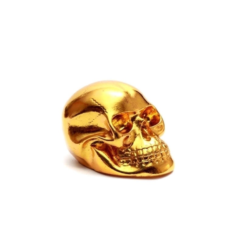 The Resin Skull Head Gold S