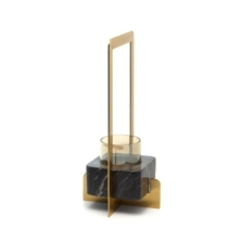 The Marbre d’Or Candle Holder - Gold Black - L