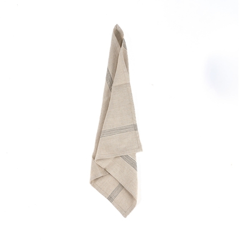 The Lint Biscuit Napkin - Natural Black - 45x45