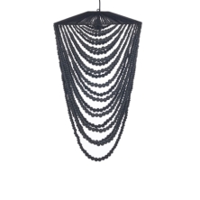 The Wooden Bead Chandelier - Black - L