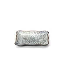 The Lotus Ice Square Plate - Grey Brown - M