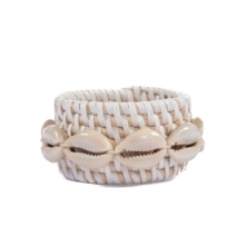 The Rattan Shell Napkin Ring - White