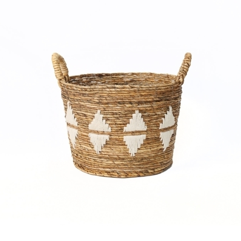 The Banana Stitched Baskets - Natural White - M