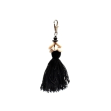 The Cowrie Tassel Keychain - Black