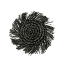 The Fringe Raffia Coaster - Black