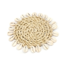 The Raffia Shell Coaster - Natural