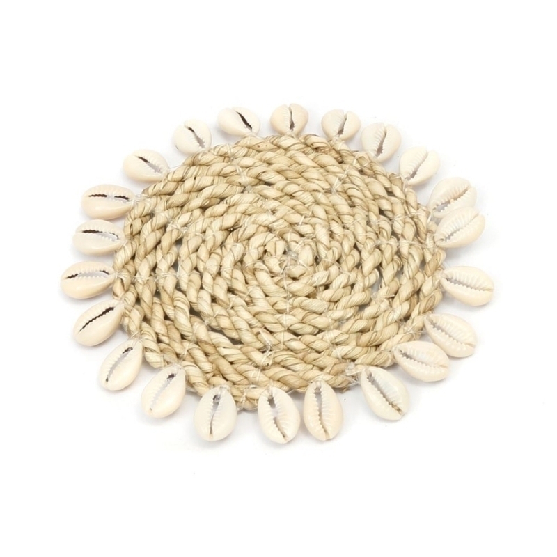 The Raffia Shell Coaster - Natural