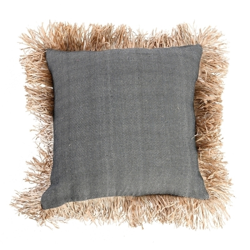 The Cotton Bonita Cushion Cover - Natural Black - 60x60