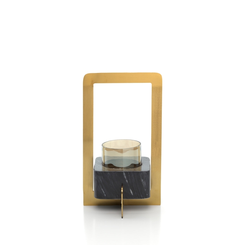 The Marbre d’Or Candle Holder - Gold Black - L