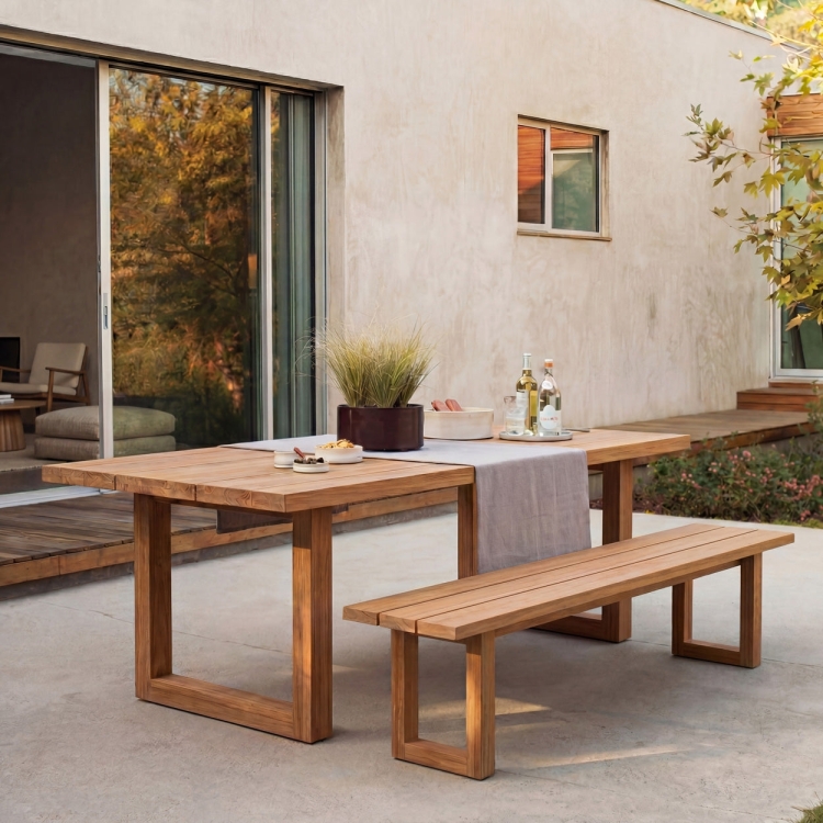 Bench With Square Foot - Natural - 220