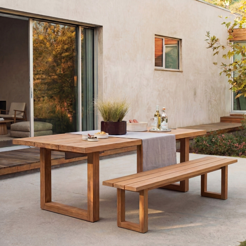 Bench With Square Foot - Natural - 220