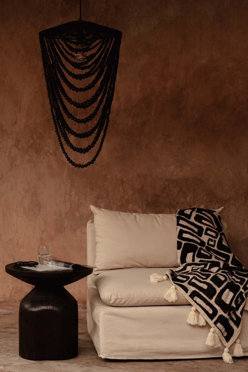 The Wooden Bead Chandelier - Black - L