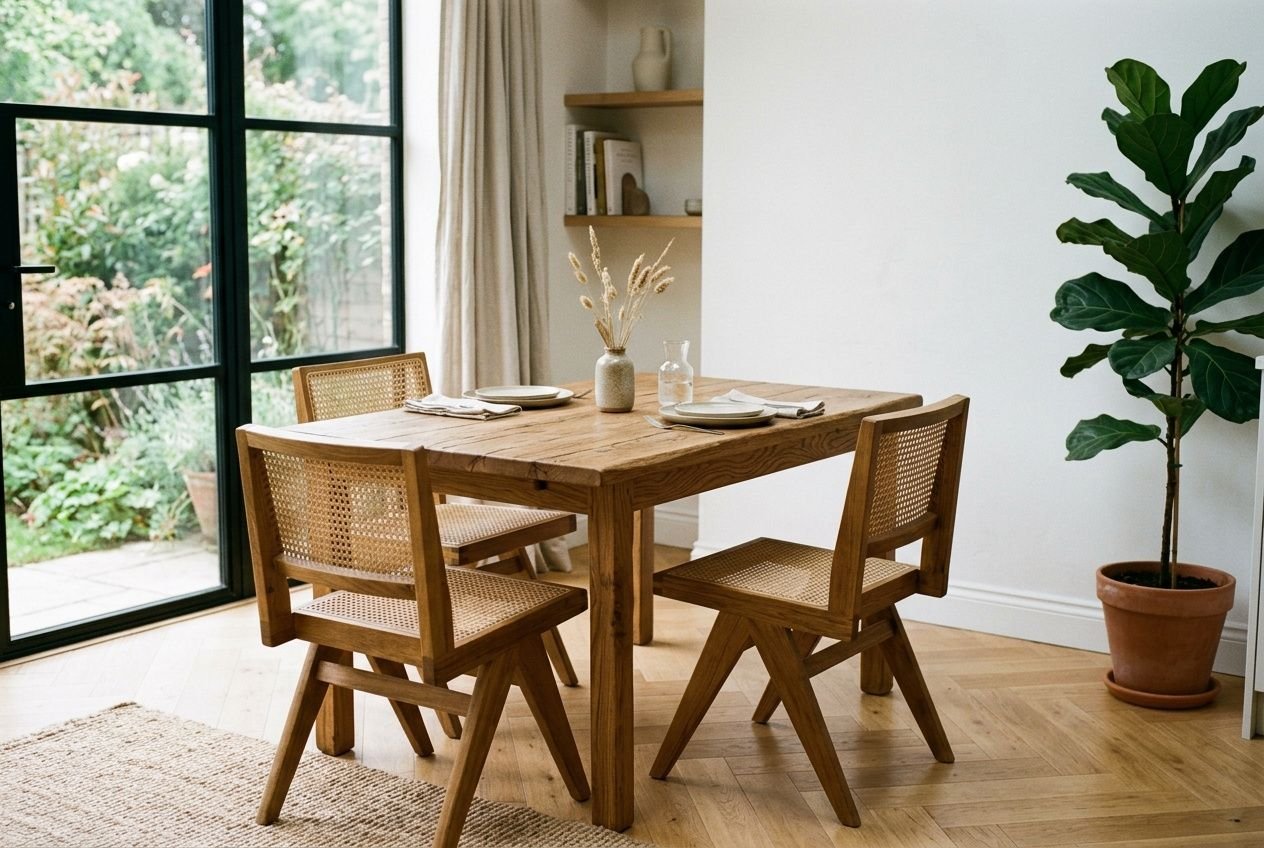 Chaise bois et rotin design pour votre salle à manger